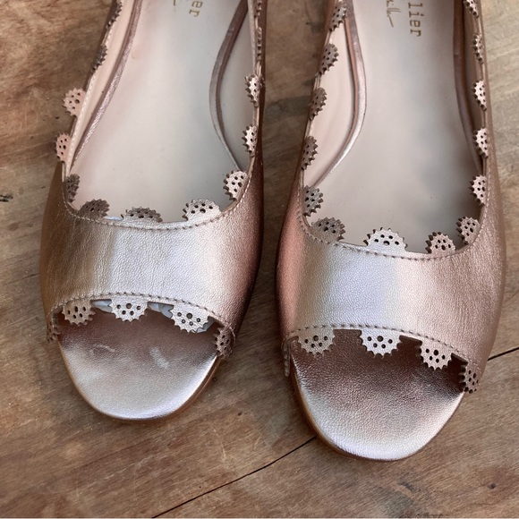 NEW Nicole Millier Artellier flats rose gold metallic open toe size 8.5 - Picture 3 of 10